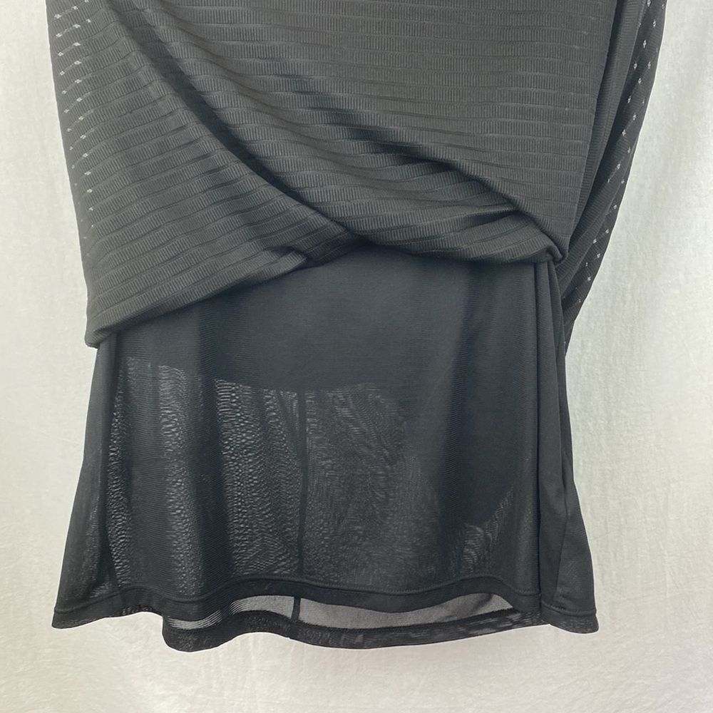 Ice Black Sheer Long Striped Maxi Skirt M - Picture 5 of 9